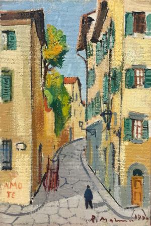 Quadro di Rodolfo Marma Borgo Stella  - olio cartone telato 
